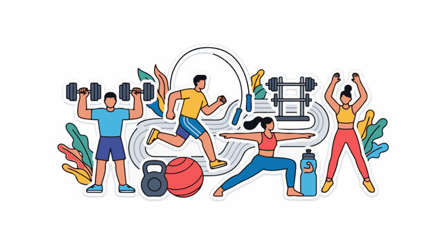 Personas entrenando: pesas, running, yoga y kettlebell